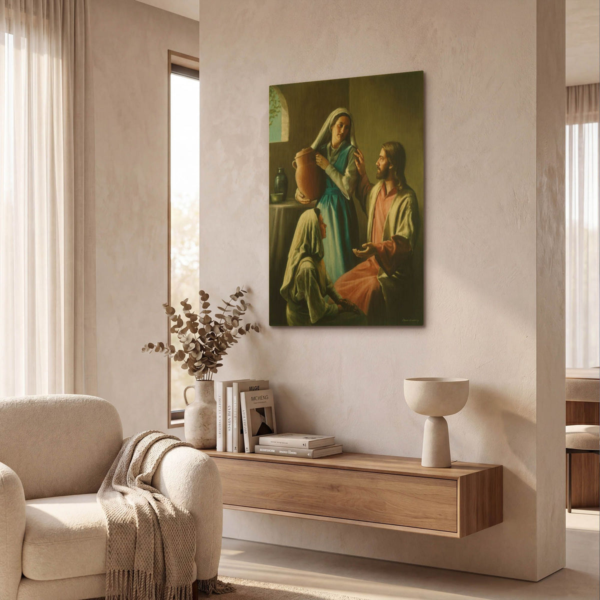 'Mary And Martha' By David Lindsley Gold Metal Wall Art