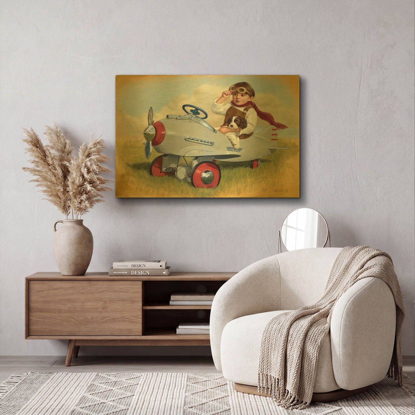 '1941 Steelcraft Pursuit Plane' By David Lindsley Gold Metal Wall Art