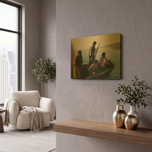 'Christ Calling To Disciples' By David Lindsley Gold Metal Wall Art