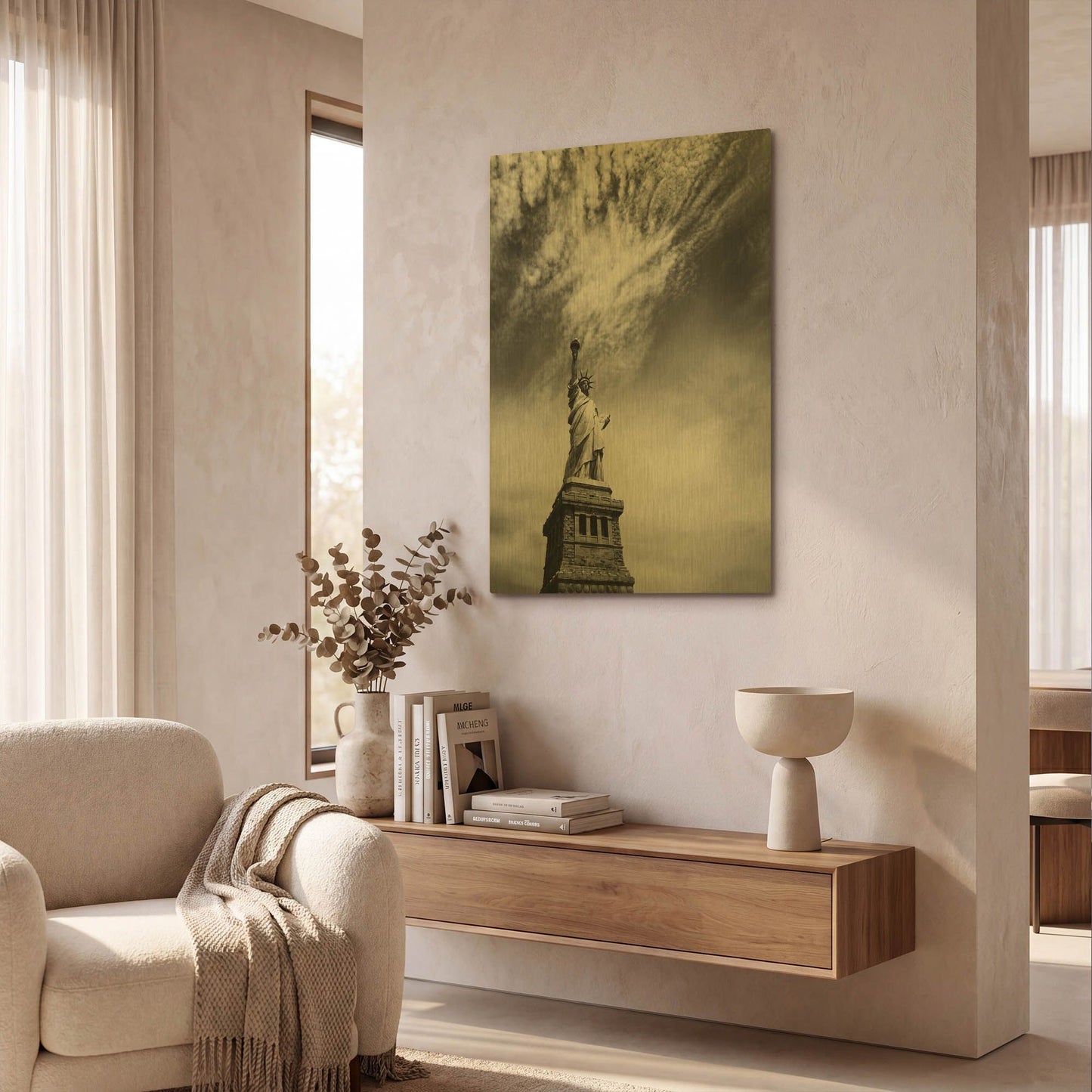 'NYC Miss Liberty' By Nina Papiorek Gold Metal Wall Art