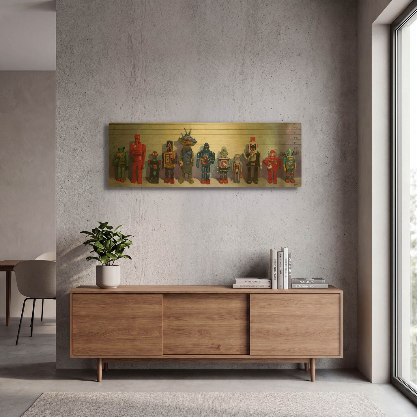 'Line-Up' By Eric Joyner Gold Metal Wall Art