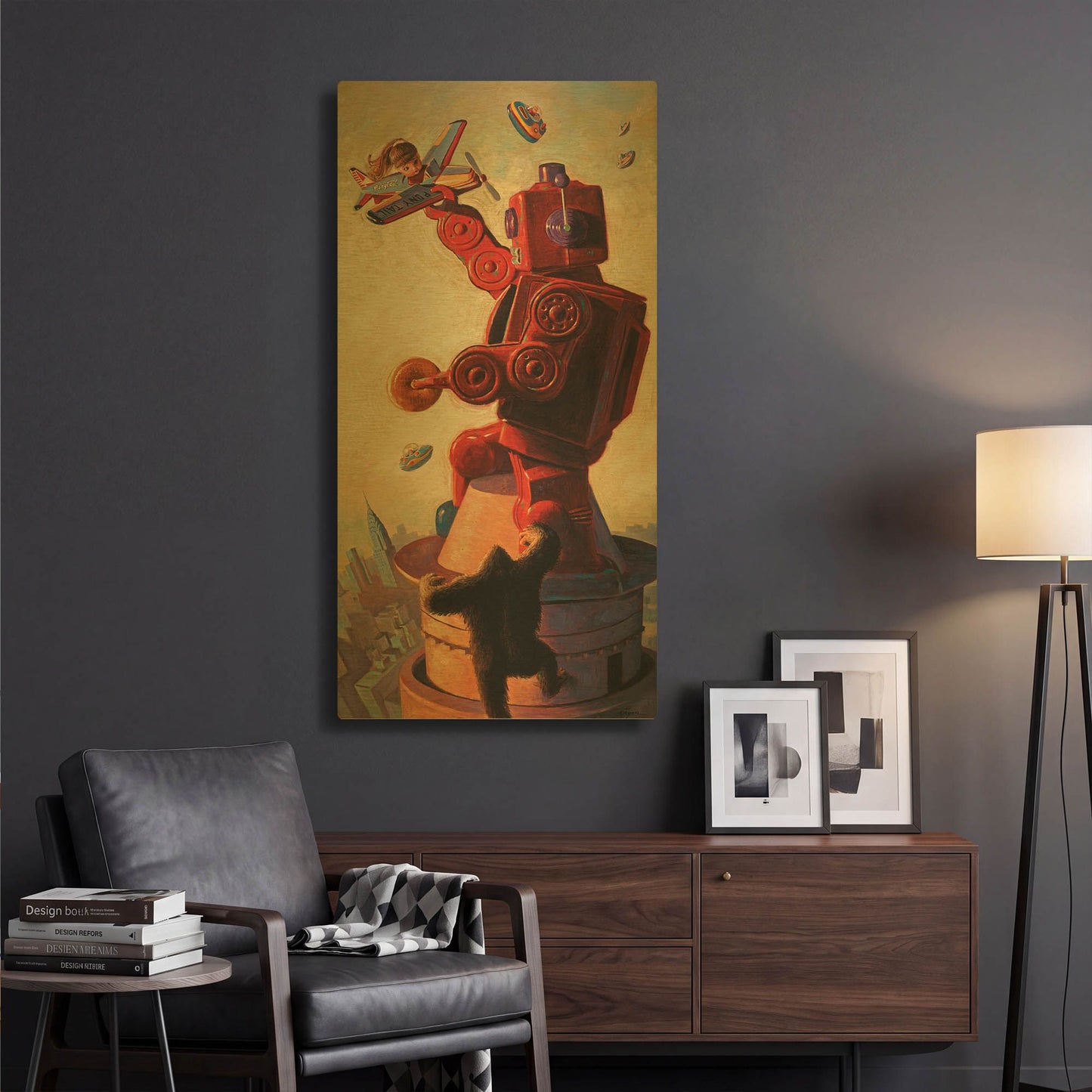 'Robo Kong' By Eric Joyner Gold Metal Wall Art
