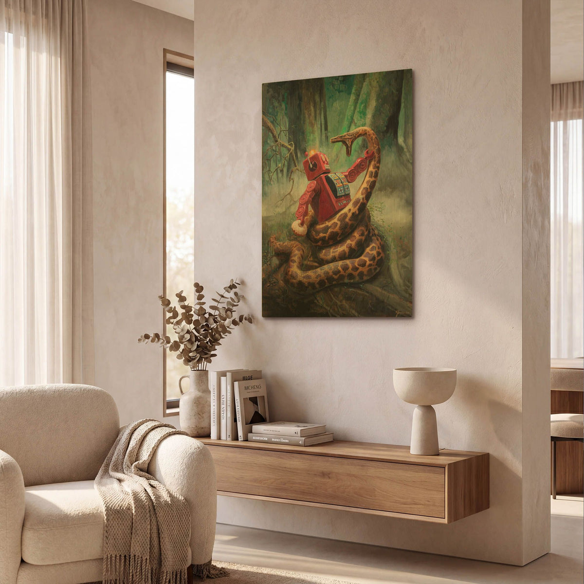 'Snakefight' By Eric Joyner Gold Metal Wall Art