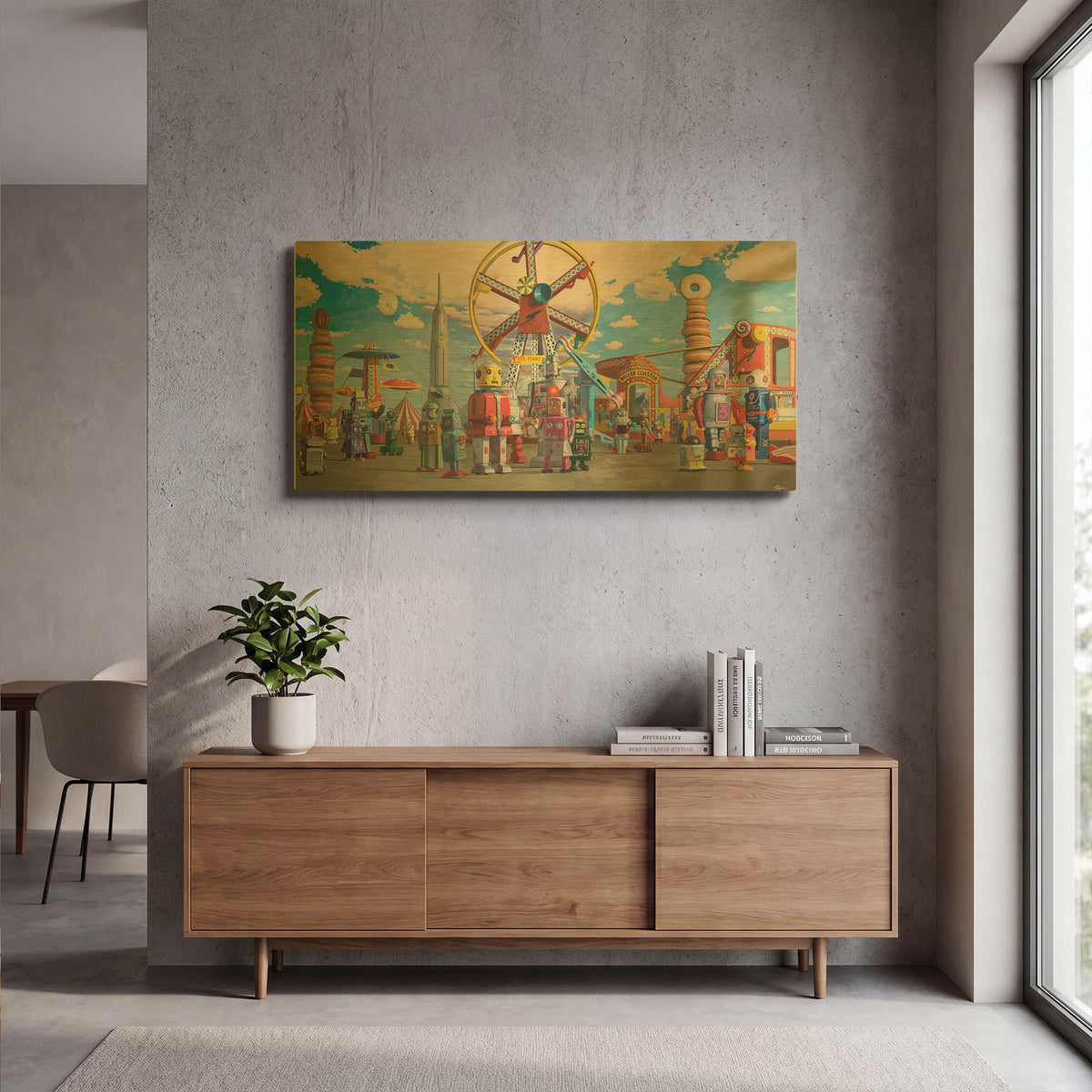 'Fairgrounds' By Eric Joyner Gold Metal Wall Art