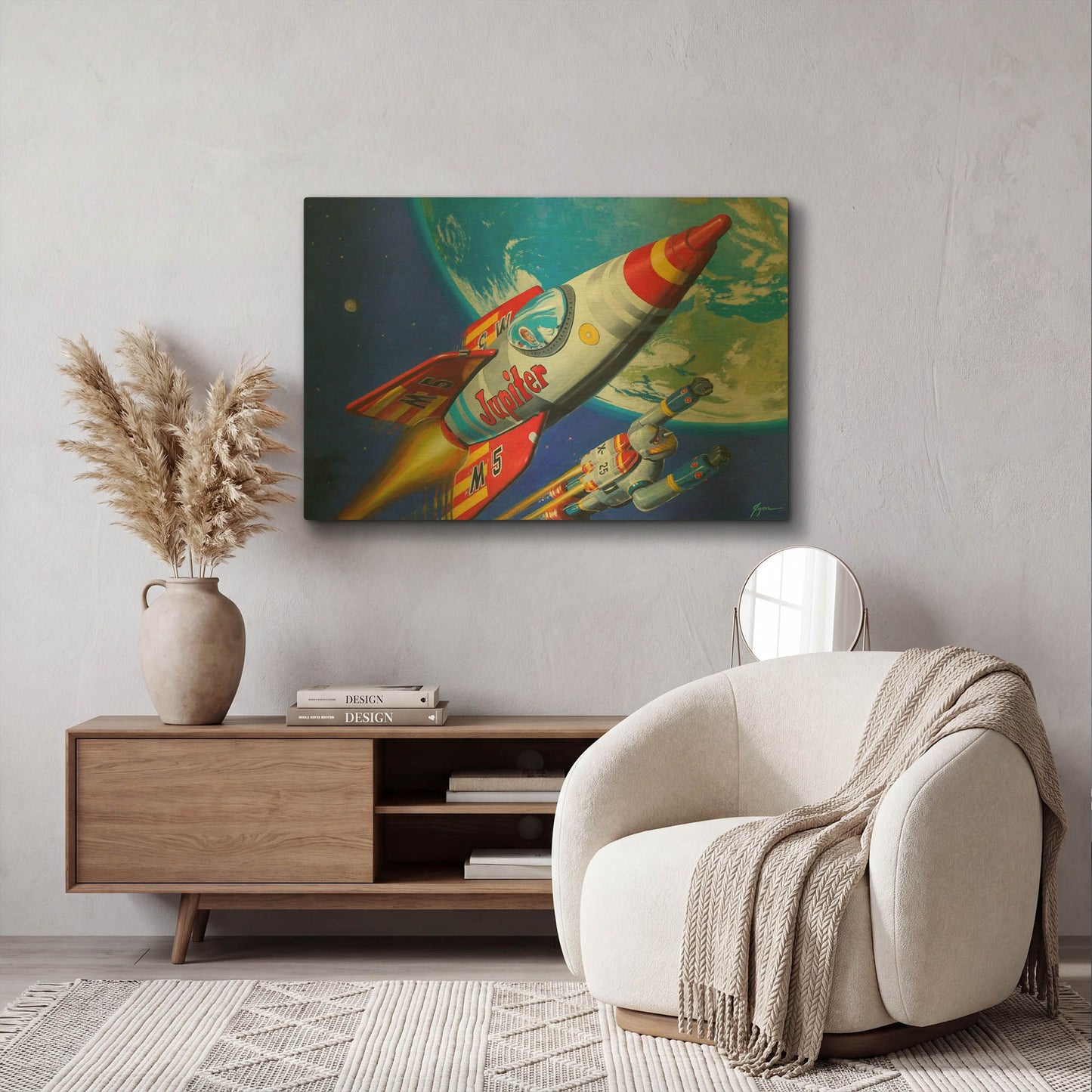 'Space Patrol 2' By Eric Joyner Gold Metal Wall Art