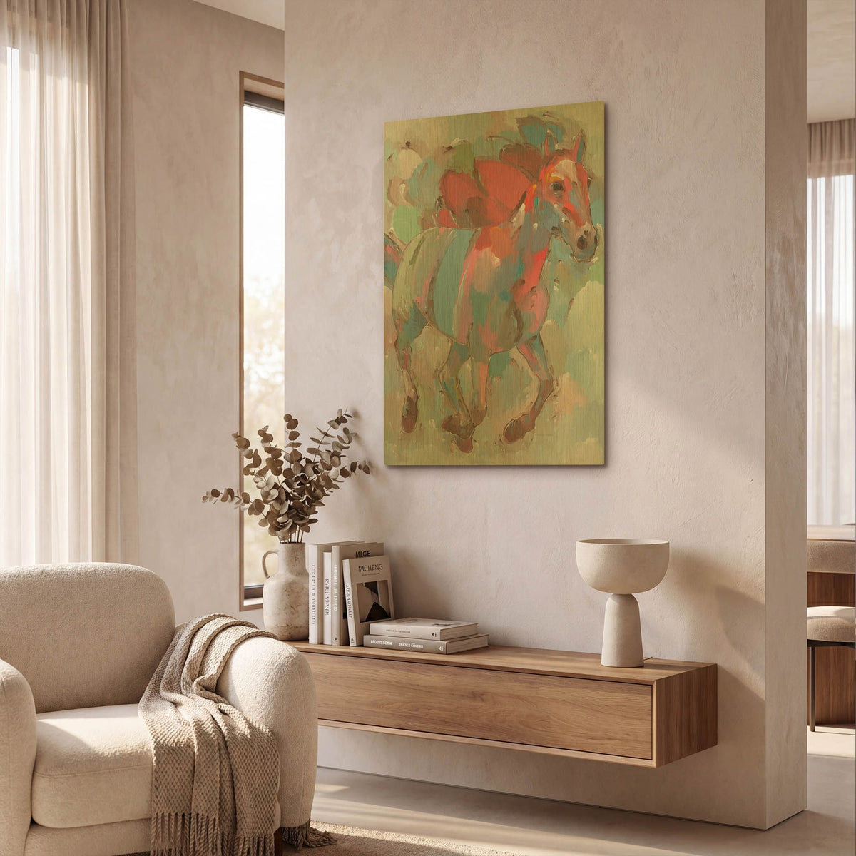 'Pegasus' By Hooshang Khorasani Gold Metal Wall Art
