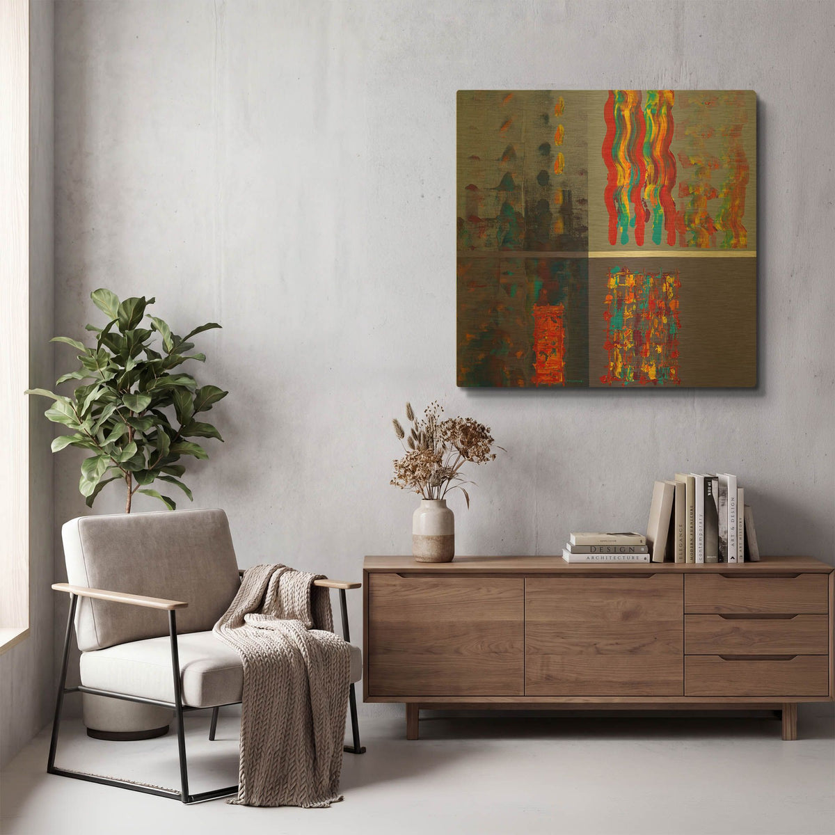 'Window to the Storm' By Hooshang Khorasani Gold Metal Wall Art