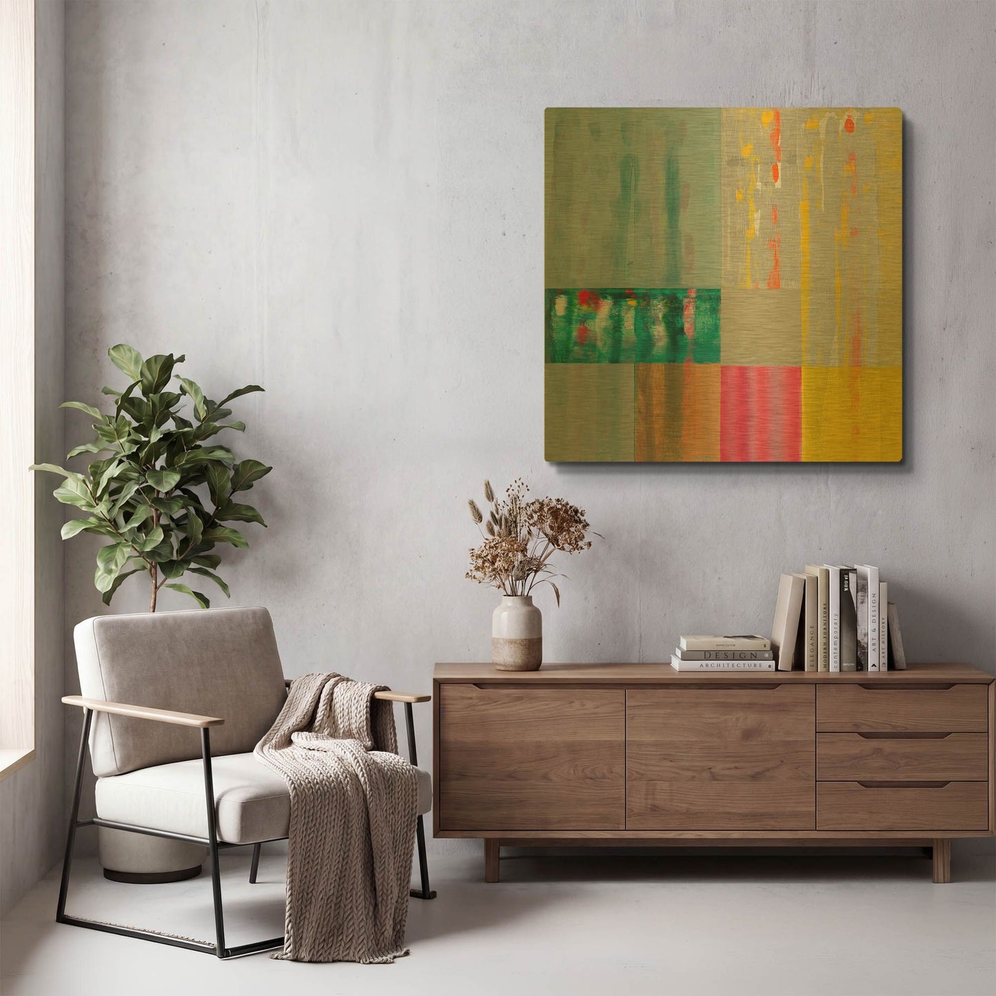 'Color Storm Harmony' By Hooshang Khorasani Gold Metal Wall Art