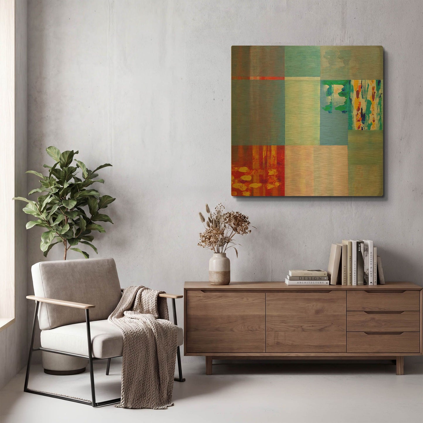 'Color Storm at the Beach II' By Hooshang Khorasani Gold Metal Wall Art