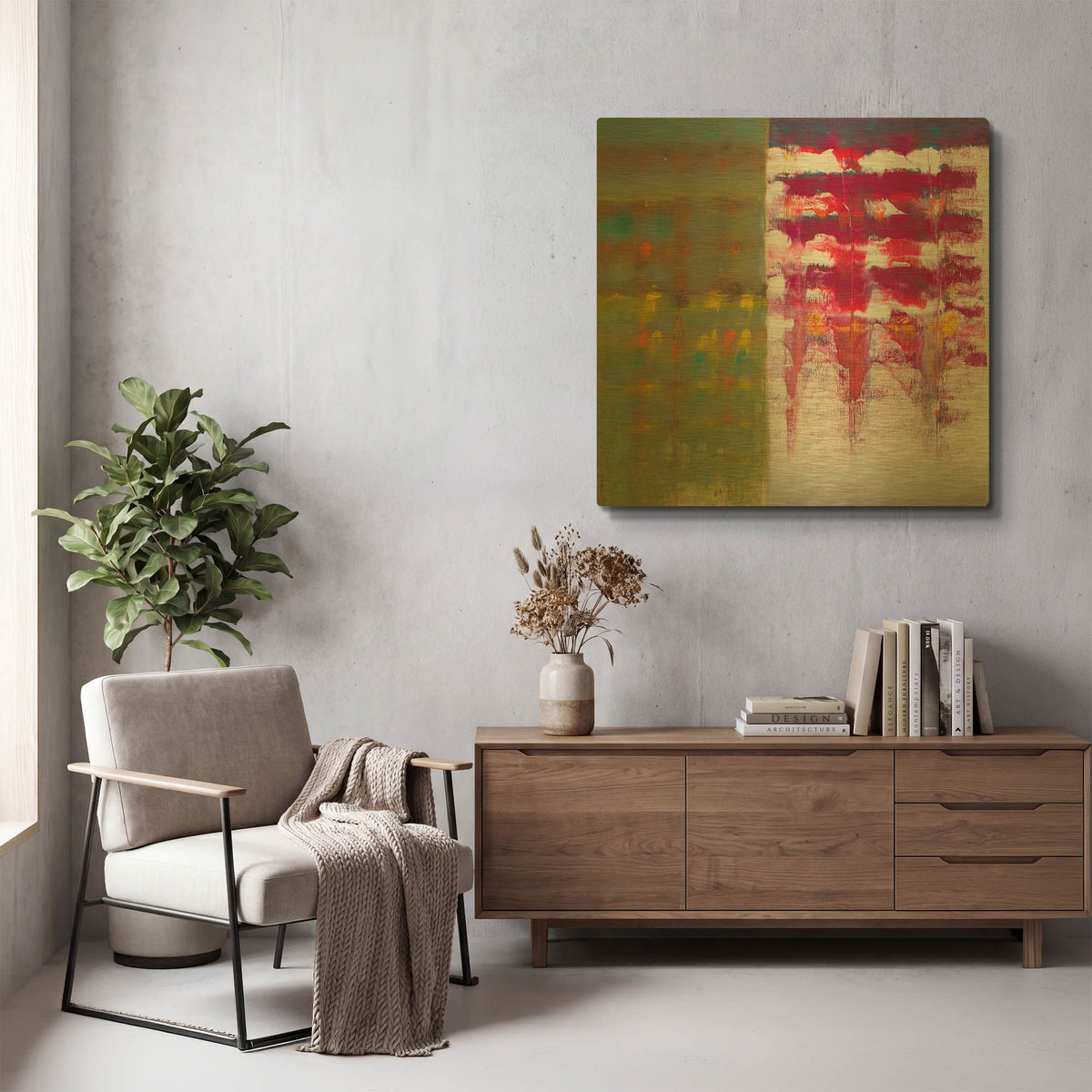 'Color Storm Resonance' By Hooshang Khorasani Gold Metal Wall Art