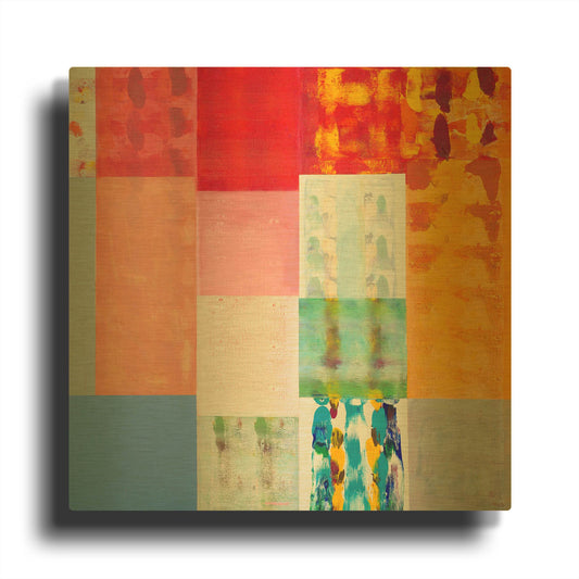 'Patch of Color' By Hooshang Khorasani Gold Metal Wall Art