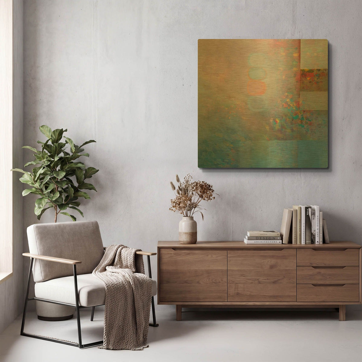 'Harmonies II' By Hooshang Khorasani Gold Metal Wall Art