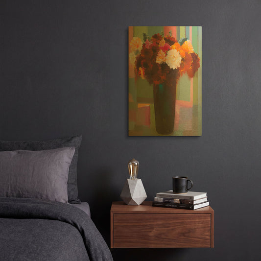 'Bouquet of Many Colors' By Hooshang Khorasani Gold Metal Wall Art
