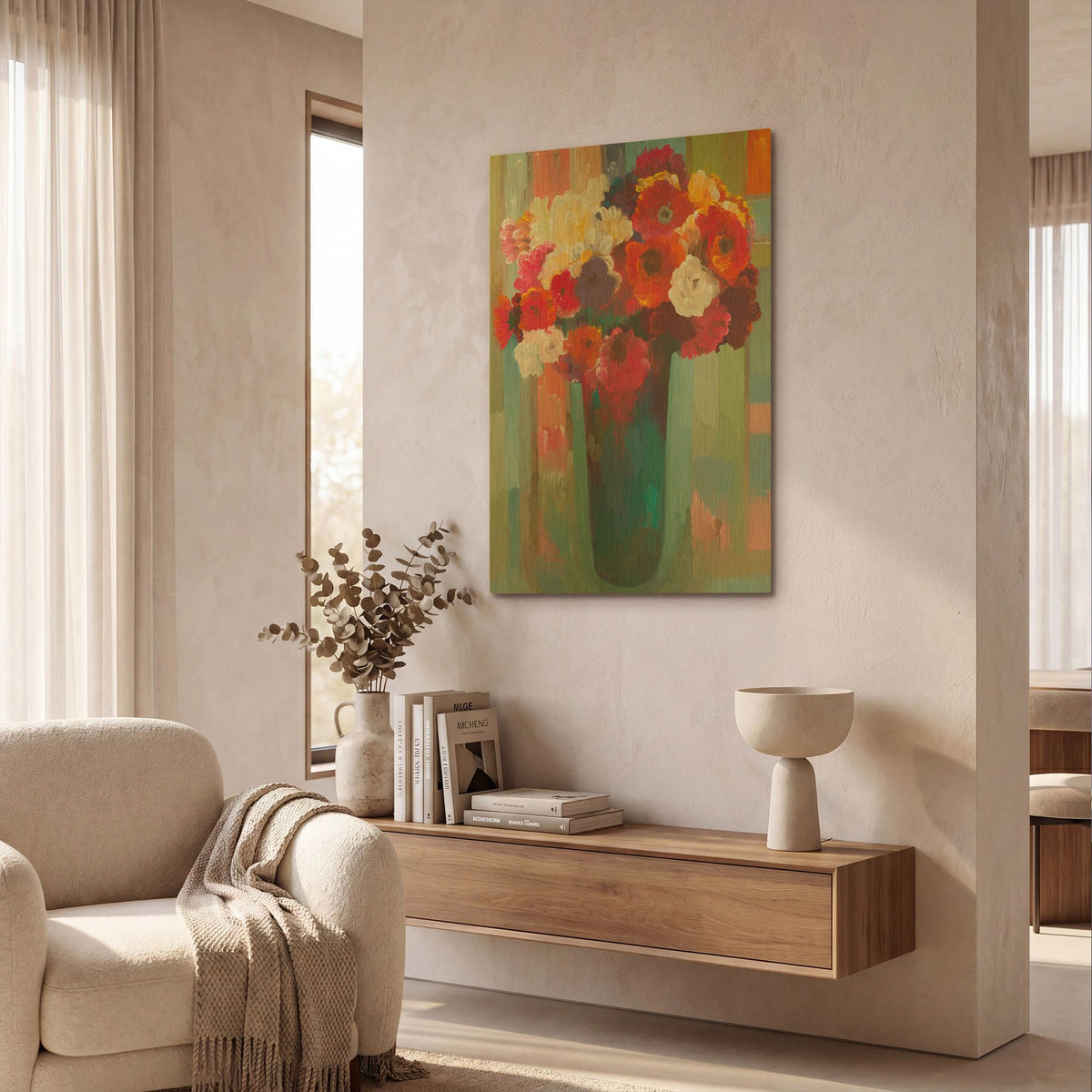 'Bright Bouquet' By Hooshang Khorasani Gold Metal Wall Art