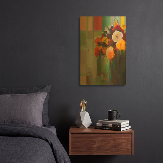 'Asymmetrical Bouquet' By Hooshang Khorasani Gold Metal Wall Art