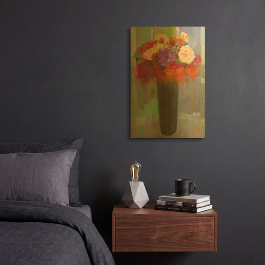 'Touch of Fuscia' By Hooshang Khorasani Gold Metal Wall Art