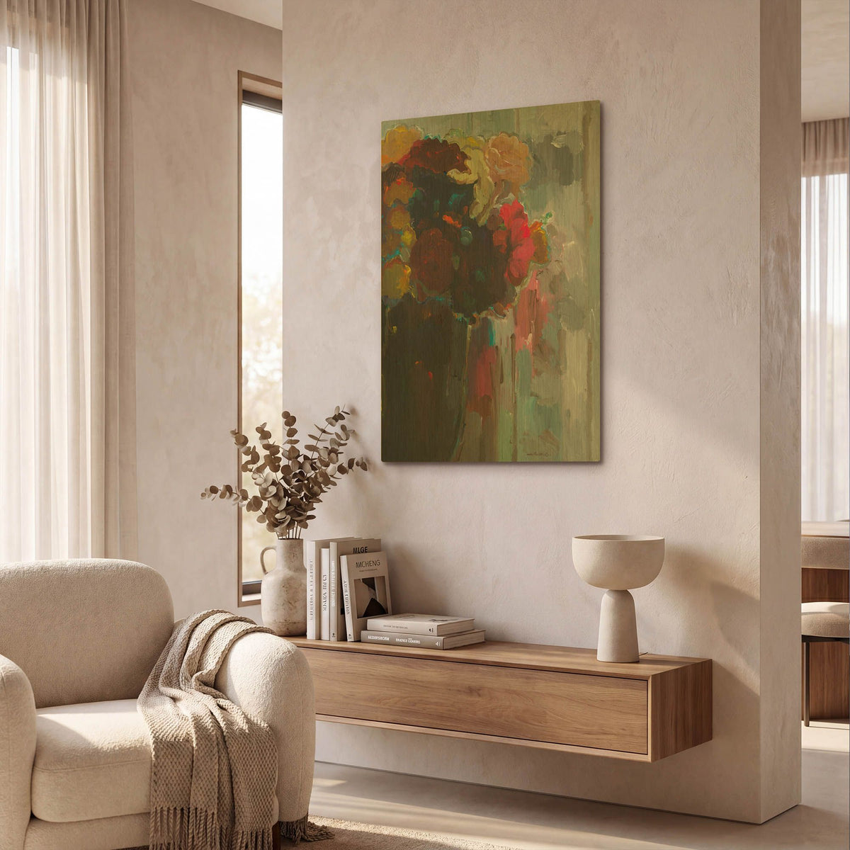 'Asymmetrical Bouquet II' By Hooshang Khorasani Gold Metal Wall Art