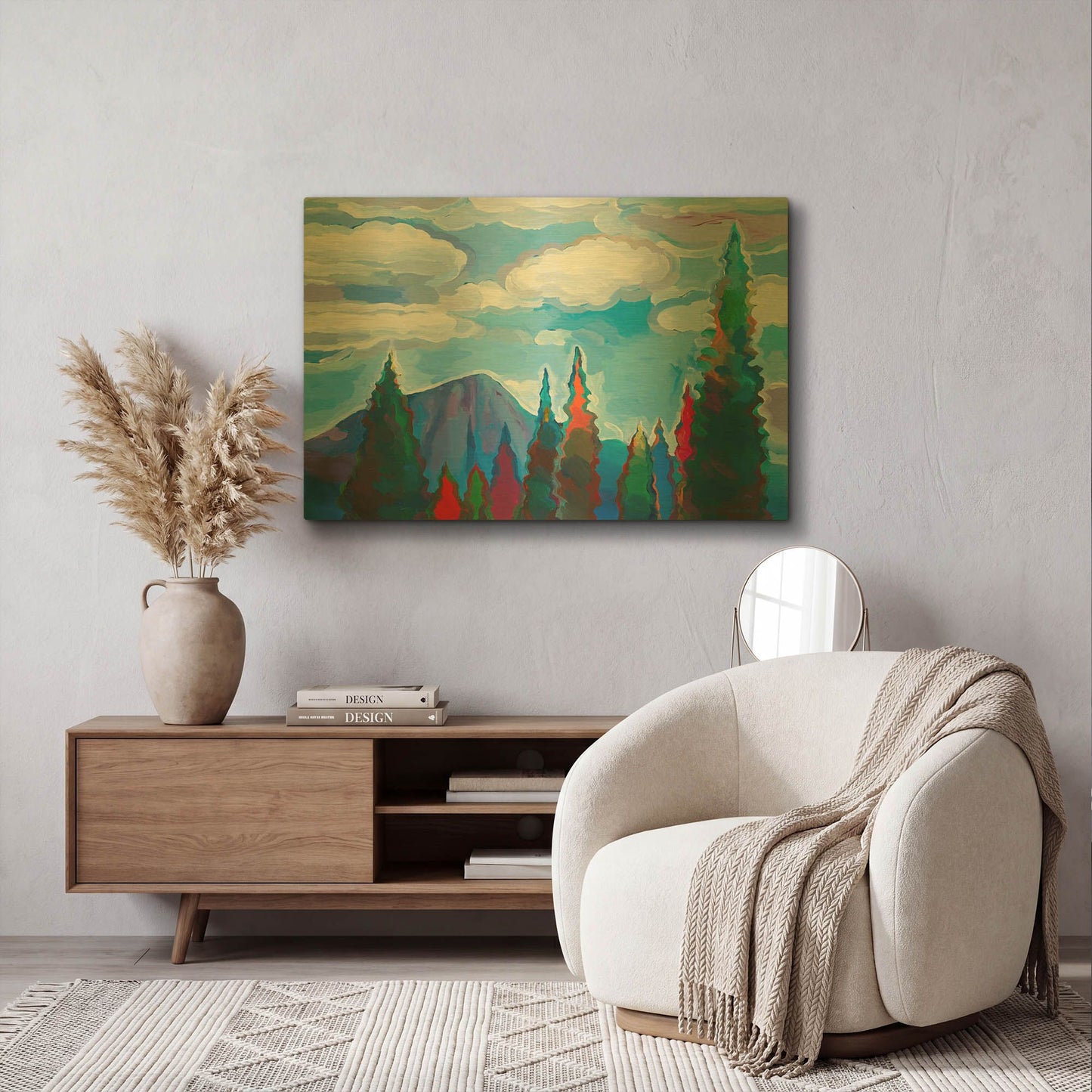 'Color and Clouds #5' By Hooshang Khorasani Gold Metal Wall Art