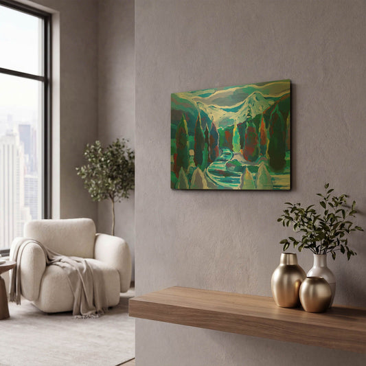 'Glacier Legacy #8' By Hooshang Khorasani Gold Metal Wall Art