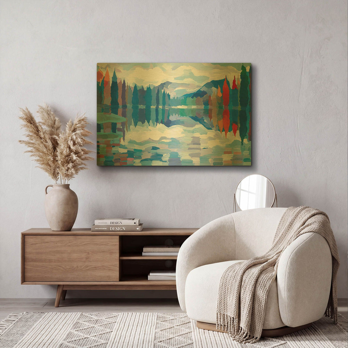 'Sierra Serenity' By Hooshang Khorasani Gold Metal Wall Art