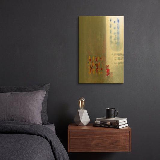 'Subtle Color Storm' By Hooshang Khorasani Gold Metal Wall Art