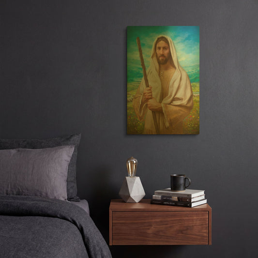 'Feed My Sheep' By Howard Lyon Gold Metal Wall Art