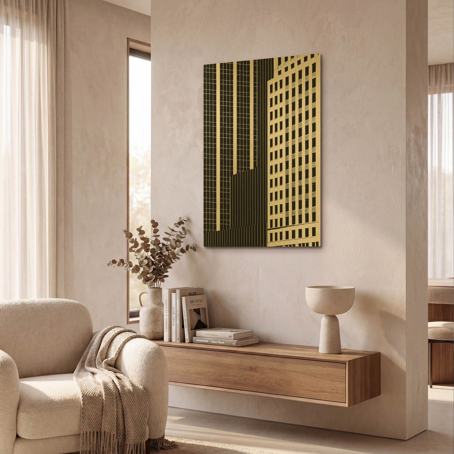 'NYC in Pure B&W II' By Jeff Pica Gold Metal Wall Art