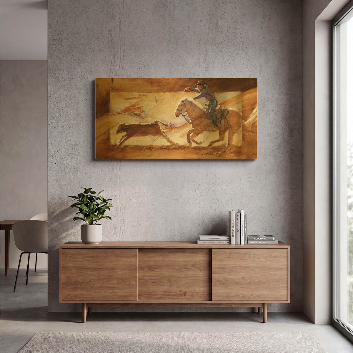 'Chasin' By J. E. Knauf Gold Metal Wall Art