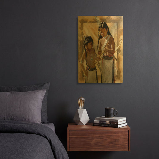 'Little Brothers' By J. E. Knauf Gold Metal Wall Art