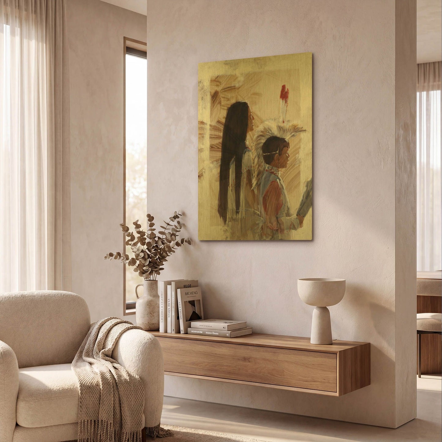 'At Papago' By J. E. Knauf Gold Metal Wall Art