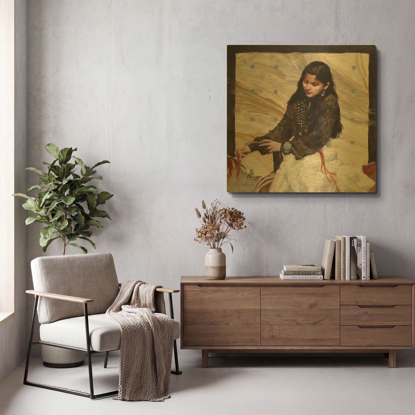 'On Family Land' By J. E. Knauf Gold Metal Wall Art