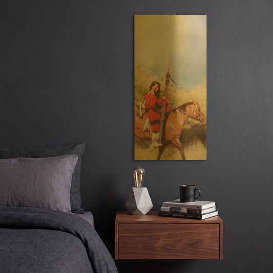 'Horse And Rider At A Walk' By J. E. Knauf Gold Metal Wall Art