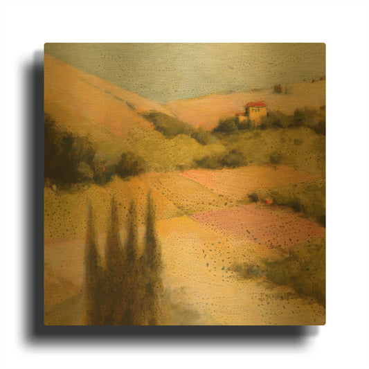 'Castello Pastine 2' By J. E. Knauf Gold Metal Wall Art