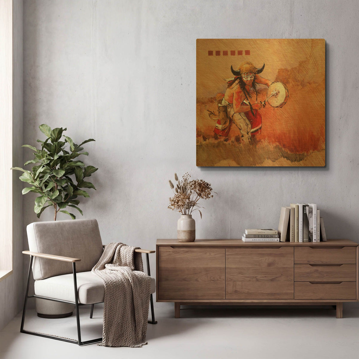 'Buffalo Dance' By J. E. Knauf Gold Metal Wall Art