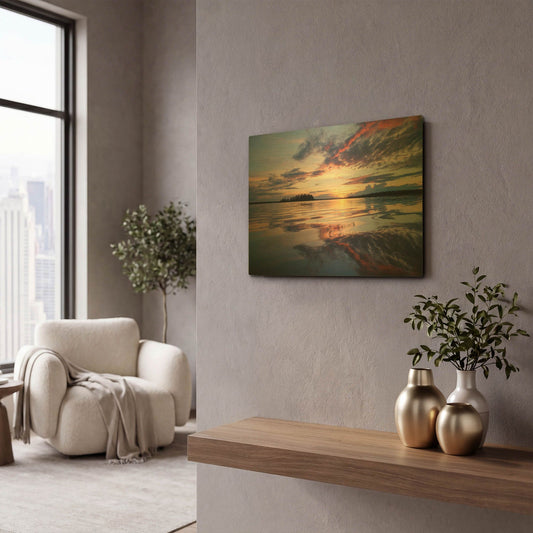 'Elk Island 2' By Joe Reimer Photography Gold Metal Wall Art