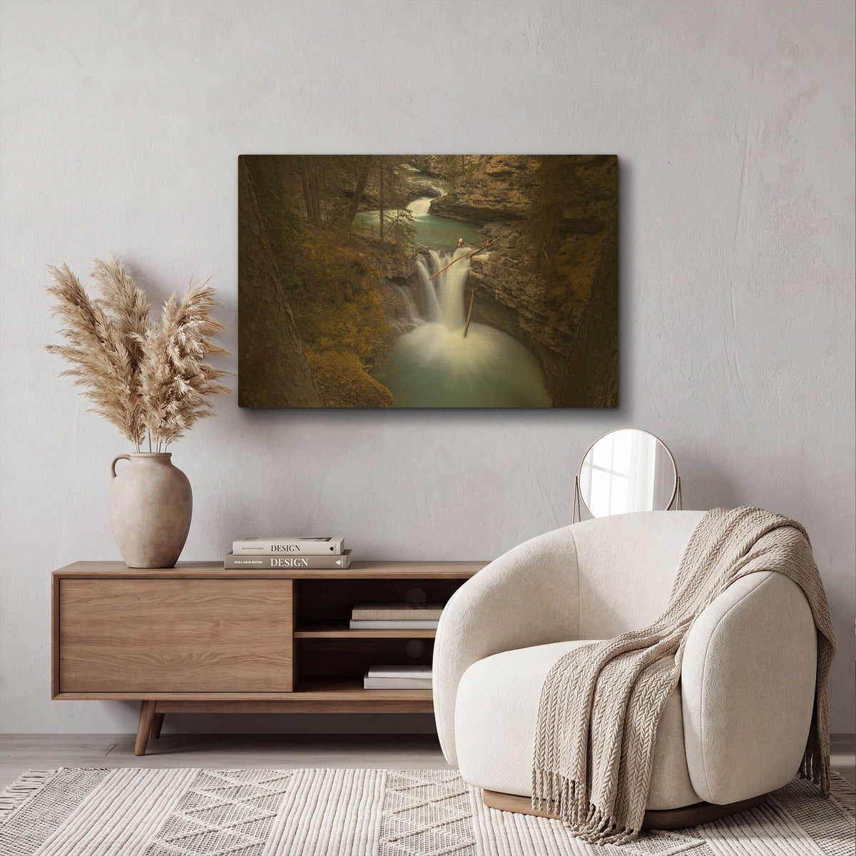 'Johnston Canyon 1' By Joe Reimer Photography Gold Metal Wall Art