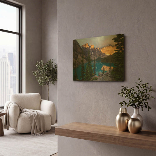 'Moraine Lake 2' By Joe Reimer Photography Gold Metal Wall Art
