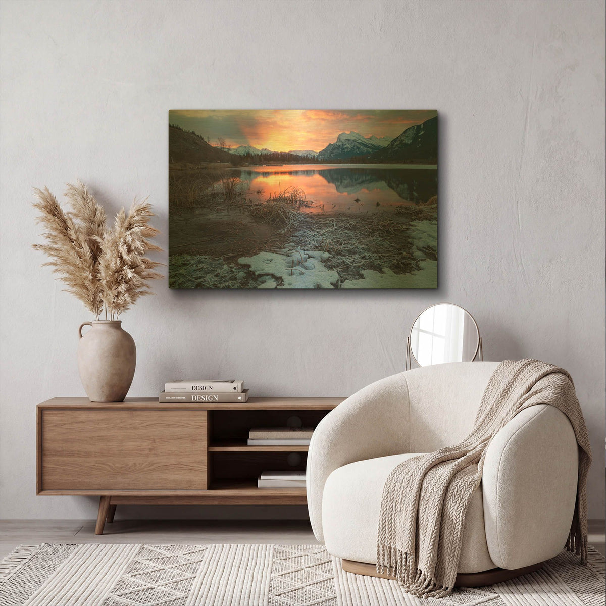 'Pyramid Lake 4' By Joe Reimer Photography Gold Metal Wall Art