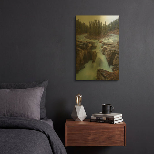 'Sunwapta Falls 2' By Joe Reimer Photography Gold Metal Wall Art