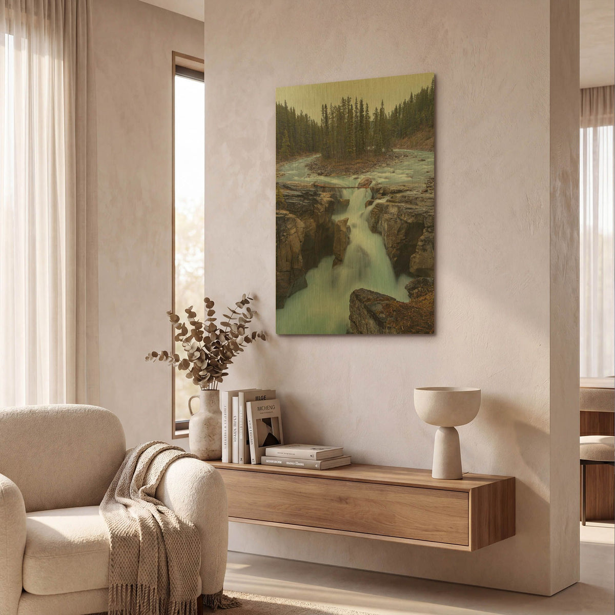 'Sunwapta Falls 2' By Joe Reimer Photography Gold Metal Wall Art