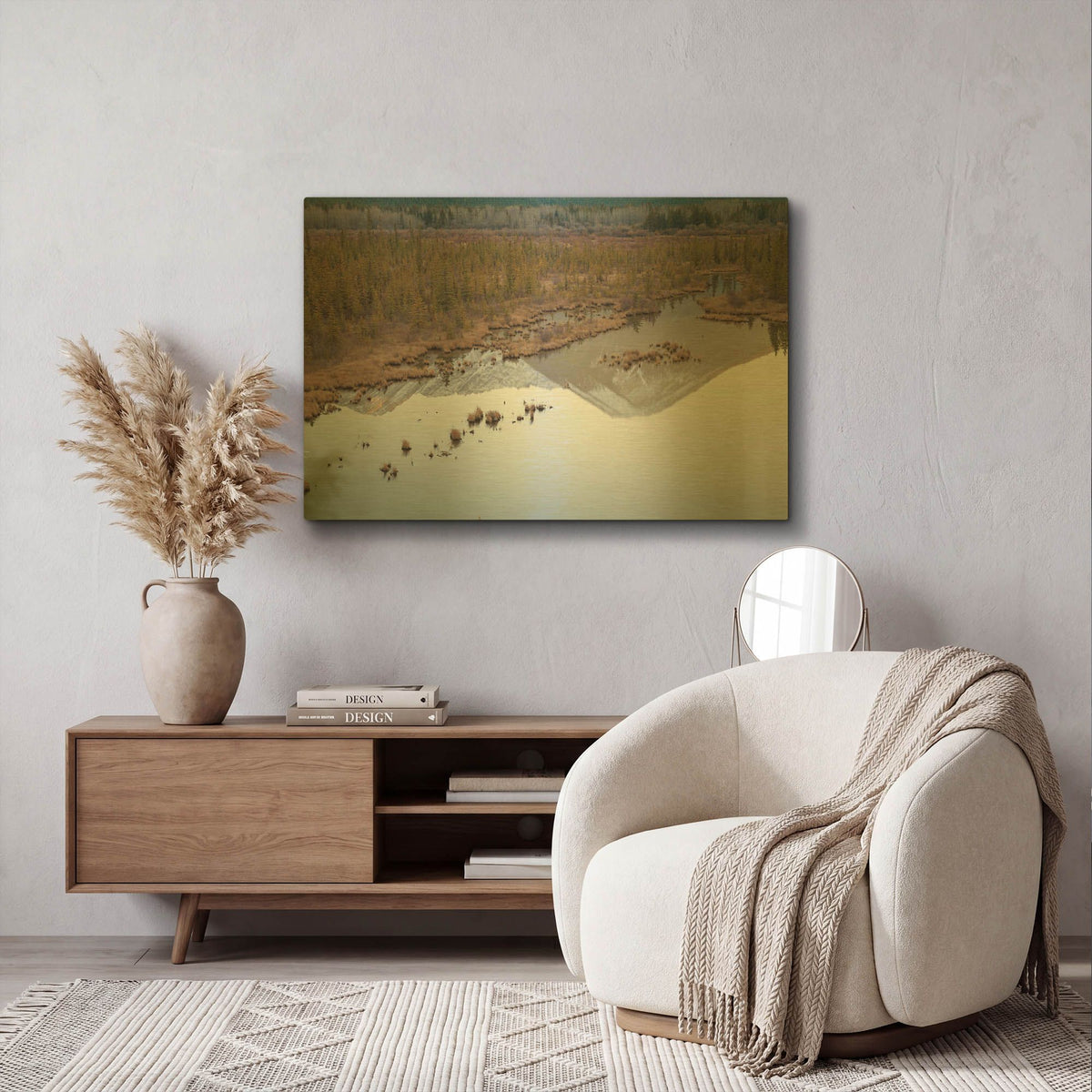 'Vermillion Lakes 2' By Joe Reimer Photography Gold Metal Wall Art