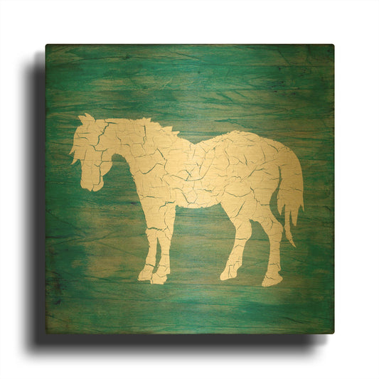 'Farm Horse' By Lightbox Journal Gold Metal Wall Art