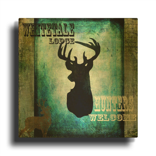 'Lodge Whitetale Lodge' By Lightbox Journal Gold Metal Wall Art