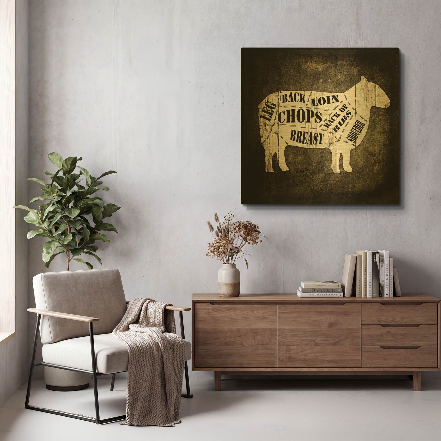 'Butcher Shop IV' By Lightbox Journal Gold Metal Wall Art