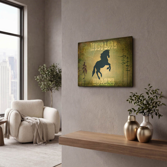 'Country Horse II' By Lightbox Journal Gold Metal Wall Art