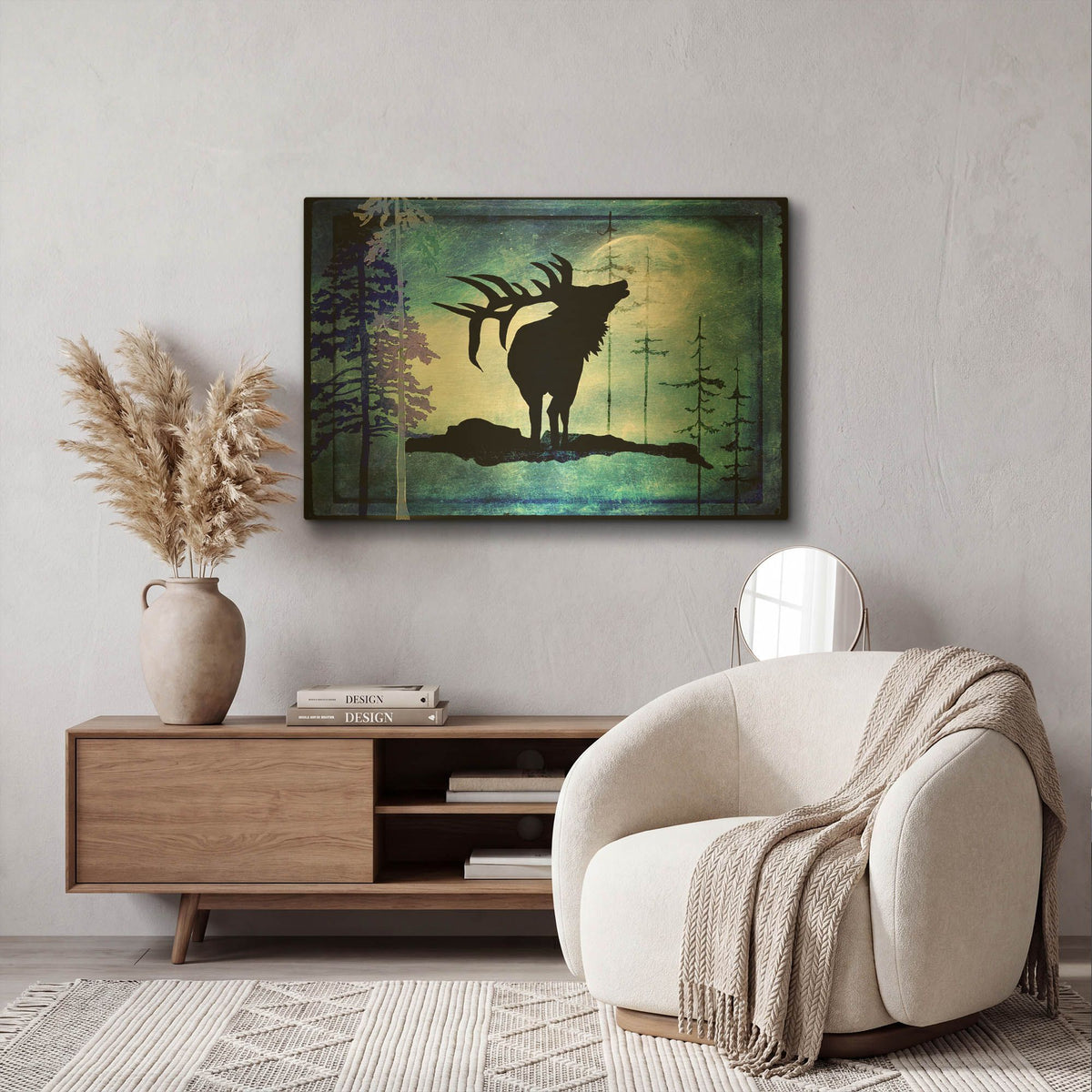 'Midnight Elk' By Lightbox Journal Gold Metal Wall Art
