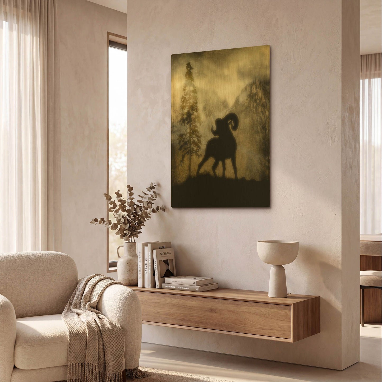 'Mystic Big Horn' By Lightbox Journal Gold Metal Wall Art