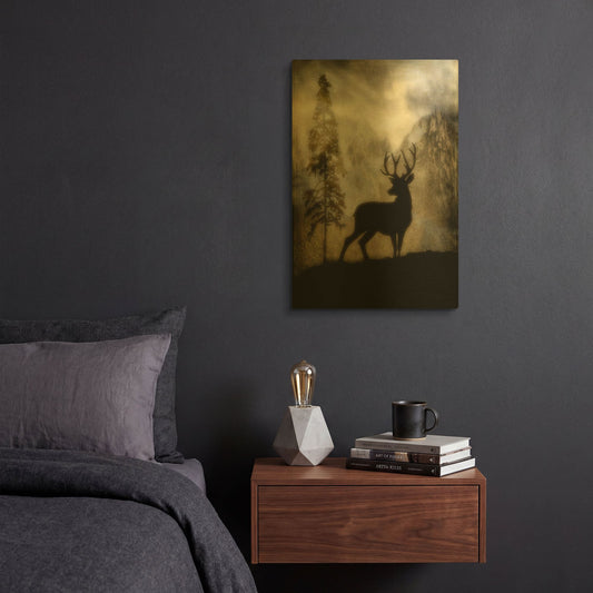 'Mystic Deer' By Lightbox Journal Gold Metal Wall Art
