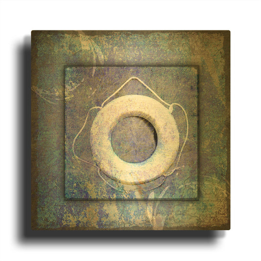 'Beach House Life Saver' By Lightbox Journal Gold Metal Wall Art