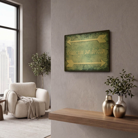 'Choose Direction' By Lightbox Journal Gold Metal Wall Art